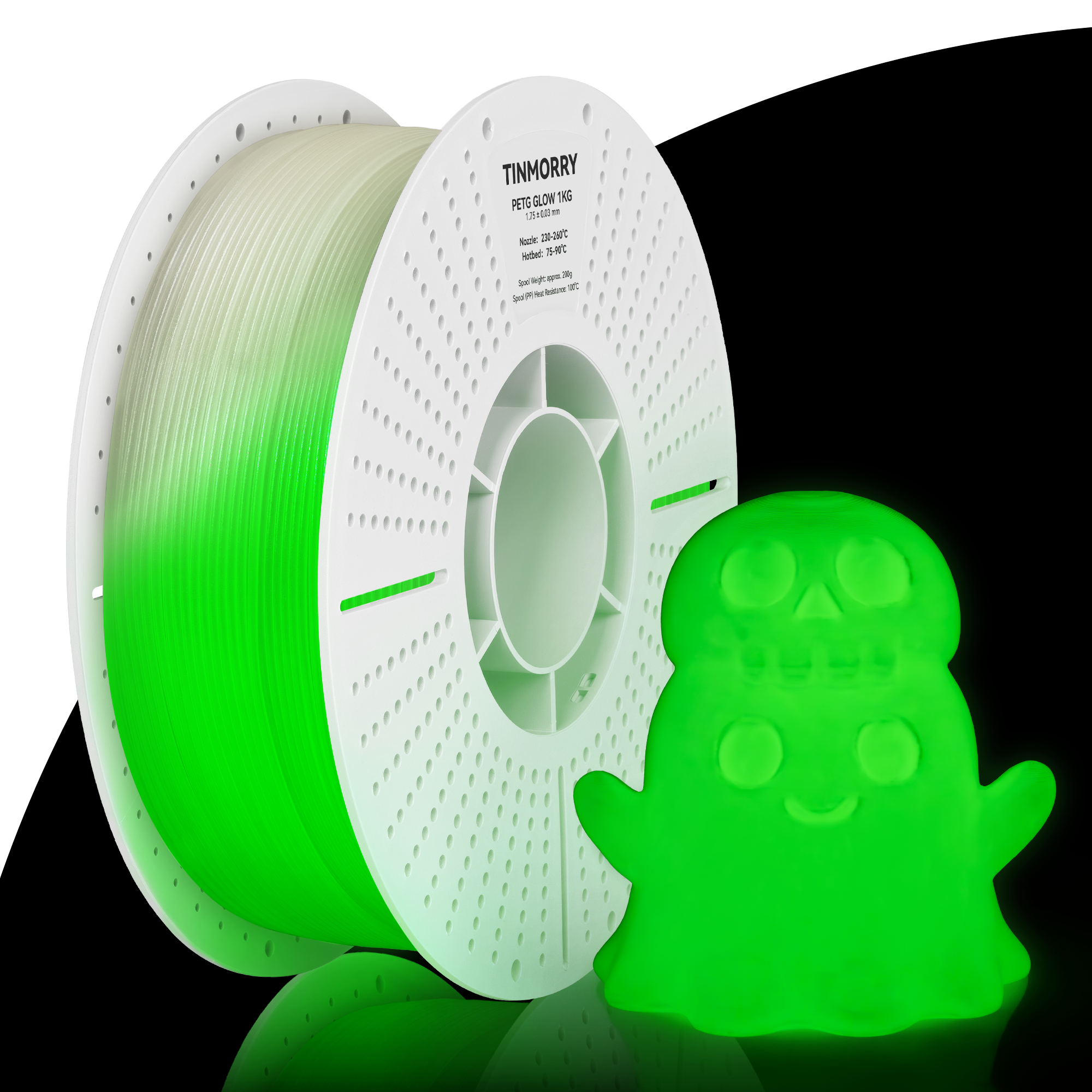 Nhựa in 3D PETG Glow - Xanh dạ quang - 1 kg