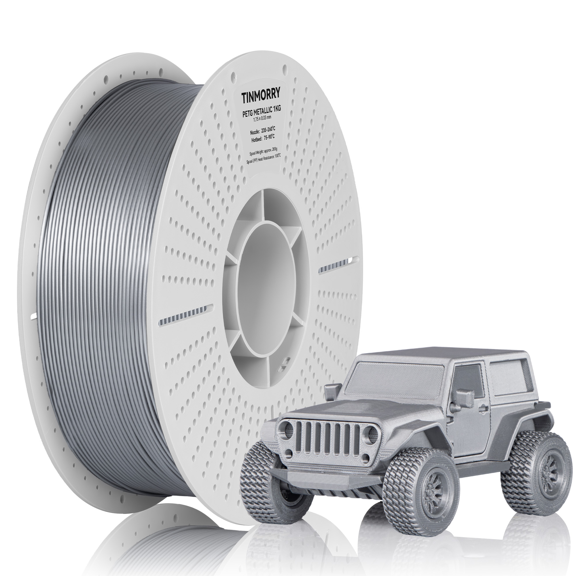 Nhựa in 3D PETG Metallic - Bạc - 1 kg