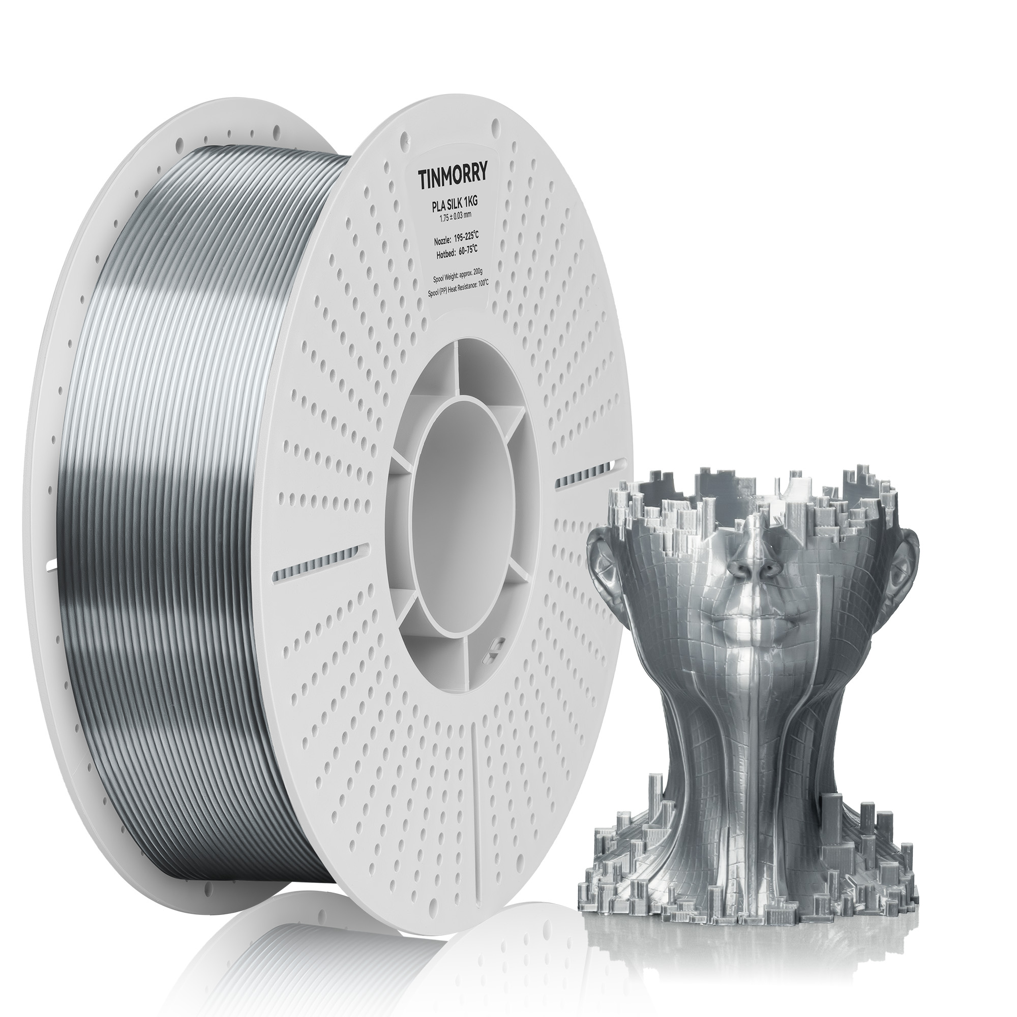Nhựa in 3D PLA SILK - Bạc - 1 kg
